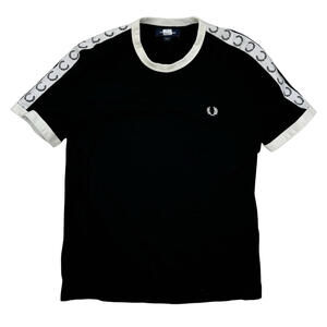 Fred Perry Taped Ringer T-Shirt Black Size M